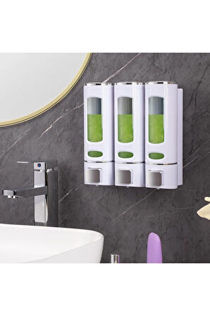 MAİN SHOP 3 ADET  400 ML Şampuan Kutusu Losyon Duş Jeli Kabı, Banyo ve Mutfak İçin Manuel Duş Jeli Dispenseri