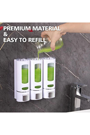 MAİN SHOP 3 ADET Sıvı Sabunluk Plastik 400 ml Duş Jeli Deterjan Şampuan Şişesi Oteller, Hastane, Banyo Mutfak