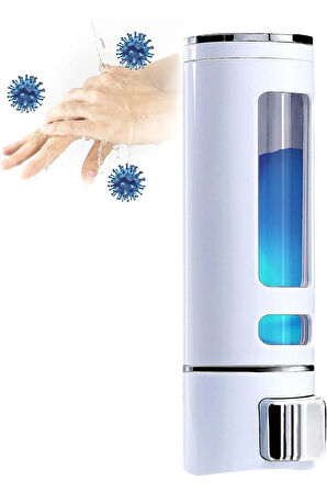 MAİN SHOP 1 ADET BEYAZ 400ml Manuel Şampuan Sıvı Tutucu Banyo, Mutfak, Lavabo,Oteller El Dezenfektanı Sabunluk
