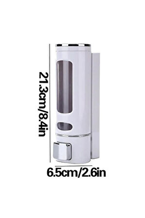 MAİN SHOP 400 ML Duvara Monte Manuel Sabunluk Sıvı Lavabo Sabunluk El Sabunu Beyaz Renk