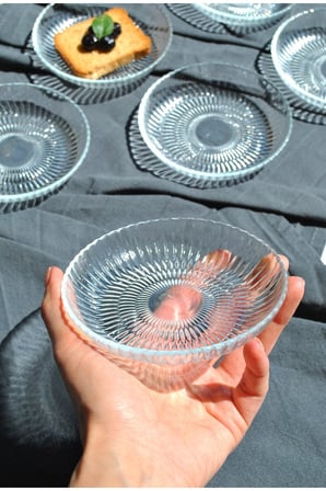 6'lı Cam Kase Mini Kahvaltılık Çerezlik Meze Tabağı 12 Cm İkramlık- Majestik