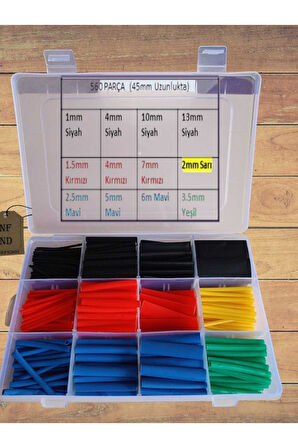 Kablo Koruyucu Makaron Isı Ile Daralan 6x45 Mm 5 Adet Mavi Renk