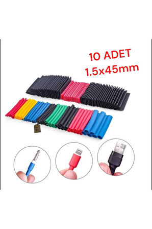 MAKARON KABLO KORUYUCU  ISI İLE DARALAN 1.5X4.5 mm KIRMIZI RENK 10 ADET