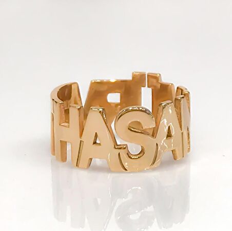 İki 2 İsimli Alyans Rosegold Tasarım Gümüş Kadın Yüzük