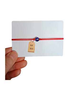 BİLEKLİK GÖZ NAZAR BONCUK KIRMIZI İPLİ 1,5cm MAKROME BİLEKLİK HEDİYELİK ŞANS UĞUR