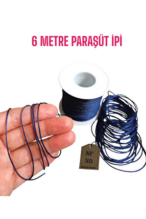 PARAŞÜT İPİ, MAKROME BİLEKLİK KOLYE İPİ RENKLİ LACİVERT  1mm  6 METRE