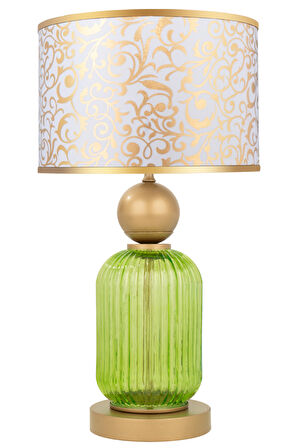 Lotus Forest Green Cam Abajur