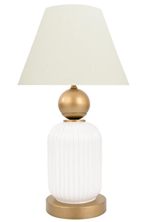 Lotus Gold - White KONİ Cam Abajur