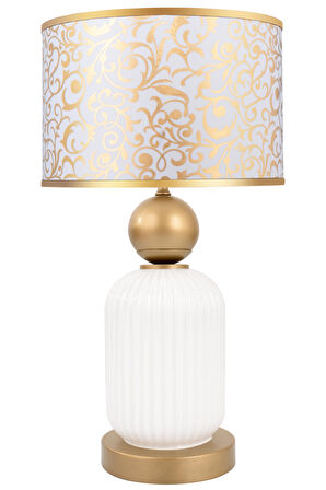 Lotus Gold White Cam Abajur