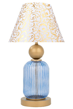 Lotus Royal Blue KONİ Cam Abajur