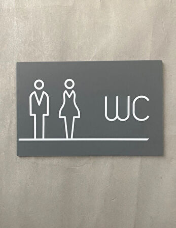 Mat Antrasit Lux WC Yönlendirme Levhası