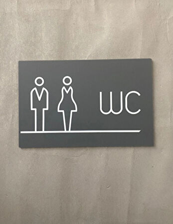 Mat Antrasit Lux WC Yönlendirme Levhası