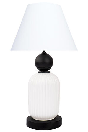 Lotus Opal Black - White KONİ Cam Abajur