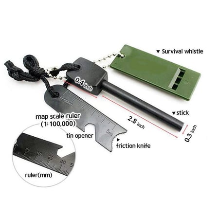 Survive Magnezyum Çubuğu Ateş Başlatıcı Çakmak Taşı
