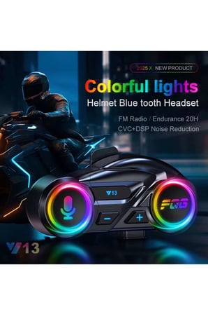 Y13 Motor Kask Kulaklık Rgb Modlu Radyolu Motosiklet Kulaklık 5.3 Bluetooth Intercom
