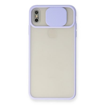 İphone Xs Max Kılıf Palm Buzlu Kamera Sürgülü Silikon - Lila