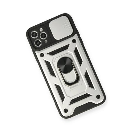 İphone 11 Pro Kılıf Pars Lens Yüzüklü Silikon - Gümüş