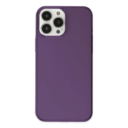 İphone 14 Pro Max Kılıf Pc Sert Şeffaf Kapak - Mor