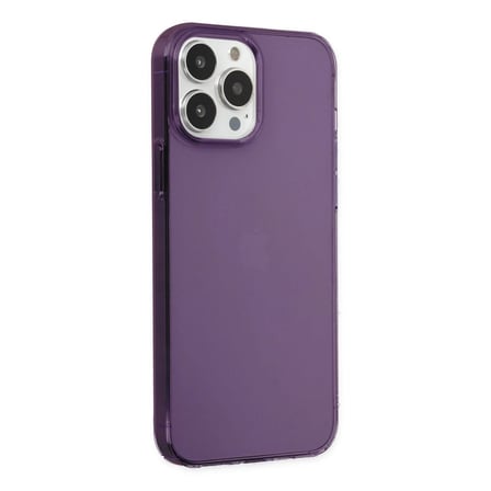 İphone 14 Pro Max Kılıf Pc Sert Şeffaf Kapak - Mor