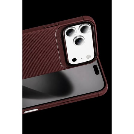 Newface İphone 18 Pro Max Auto Focus Karbon Kapak - Bordo