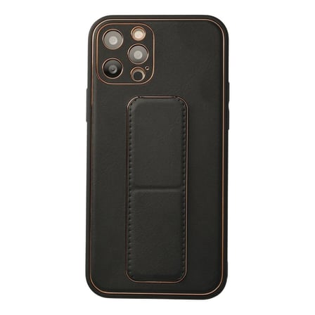 İphone 12 Pro Kılıf Coco Deri Standlı Kapak - Siyah