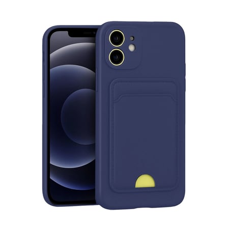 İphone 11 Kılıf Kelvin Kartvizitli Silikon - Lacivert