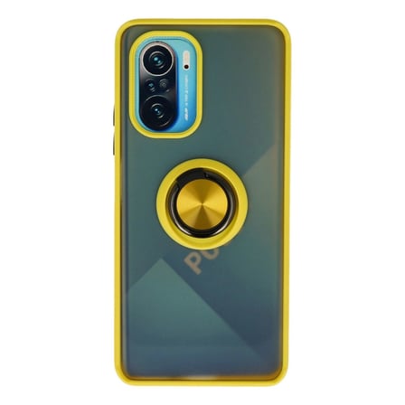 Redmi K40 Kılıf Montreal Yüzüklü Silikon Kapak - Sarı