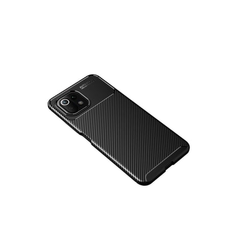 Mi 11 Lite Kılıf Auto Focus Karbon Kapak - Siyah