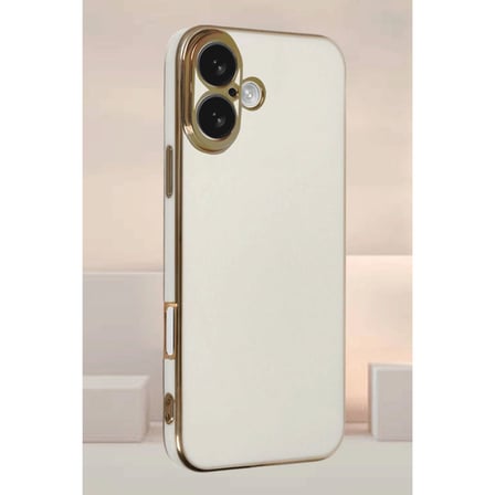 İphone 16 Kılıf Volet Silikon - Beyaz