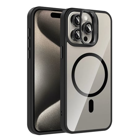 Joko İphone 15 Pro Max Remim Lensli Magsafe Standlı Kapak - Siyah