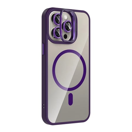 Joko İphone 15 Pro Max Remim Lensli Magsafe Standlı Kapak - Derin Mor