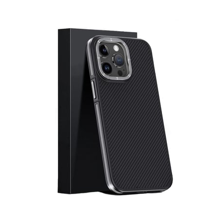 Joko İphone 15 Pro Max Kılıf Aramid 600d Kevlar Karbon Fiber Magsafe Kapak - Gri