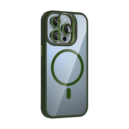 Joko İphone 14 Pro Max Remim Lensli Magsafe Standlı Kapak - Koyu Yeşil