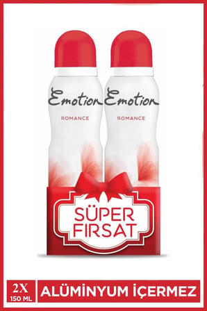 2 Adet Emotion Romance Kadın Vegan Deodorant 150 Ml Hızlı Kurur, Leke Bırakmaz