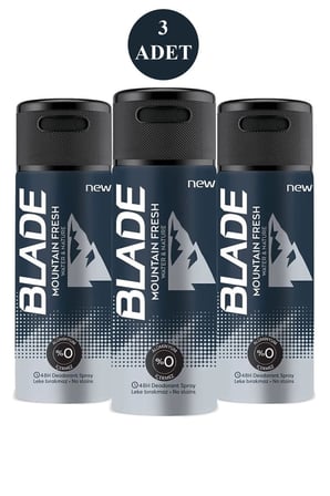 3 Adet Mountain Fresh Erkek Deodorant 150ml Leke Bırakmaz