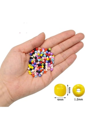 Karışık Renk 4 Mm Yaklaşık 220 Adet/20 Gram Cam Boncuk Oya Yazma Bileklik Ve Kolye