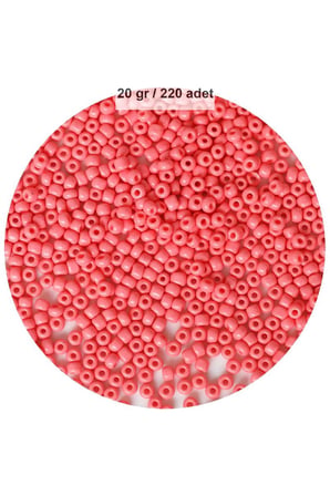 Pembe Renk 4 Mm Yaklaşık 220 Adet/20 Gram Cam Boncuk Oya Yazma Bileklik Ve Kolye