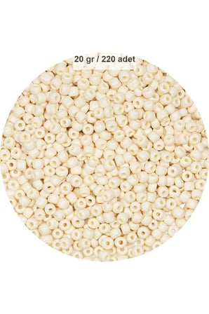 Beyaz Renk 4 Mm Yaklaşık 220 Adet/20 Gram Cam Boncuk Oya Yazma Bileklik Ve Kolye