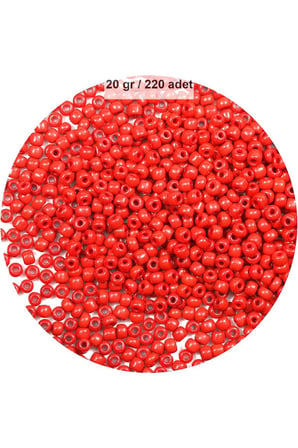 Koyu Turuncu Renk 4 Mm Yaklaşık 220 Adet/20 Gram Cam Boncuk Oya Yazma Bileklik Ve Kolye