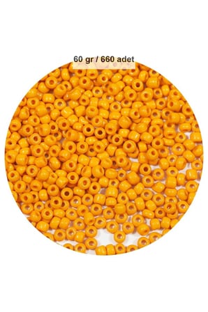 Turuncu Renk 4 Mm Yaklaşık 660 Adet / 60 Gram Cam Boncuk Oya Yazma Bileklik Ve Kolye