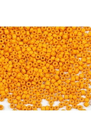 Turuncu Renk 4 Mm Yaklaşık 660 Adet / 60 Gram Cam Boncuk Oya Yazma Bileklik Ve Kolye