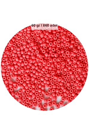 Karpuz Pembesi Renk 4 Mm Yaklaşık 660 Adet / 60 Gram Cam Boncuk Oya Yazma Bileklik Ve Kolye