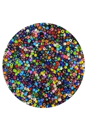 Karışık Renk 4 Mm Yaklaşık 660 Adet / 60 Gram Cam Boncuk Oya Yazma Bileklik Ve Kolye