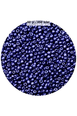 Lacivert Renk 4 Mm Yaklaşık 660 Adet / 60 Gram Cam Boncuk Oya Yazma Bileklik Ve Kolye
