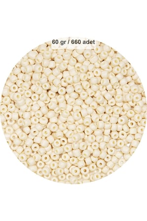 Beyaz Renk 4 Mm Yaklaşık 660 Adet / 60 Gram Cam Boncuk Oya Yazma Bileklik Ve Kolye