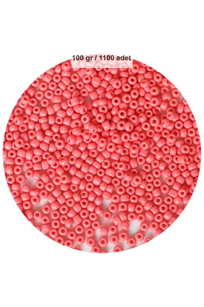 Pembe Renk 4 Mm Yaklaşık 1100 Adet / 100 Gram Cam Boncuk Oya Yazma Bileklik Ve Kolye