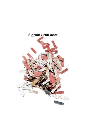 Açık Kırmızı 15 X 5 Mm Dantel Oya Yazma Halhal Abiye Lazer Kesim Pul 200 Adet / 8 Gram