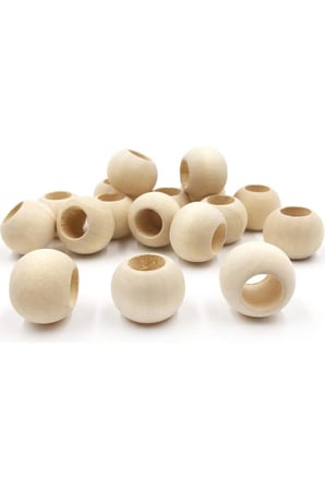 20 Gr 20 Adet Ahşap Boncuk 15 Mm Çap X 10 Mm Delik Doğal Yuvarlak Ahşap Makrome El İşi Çanta