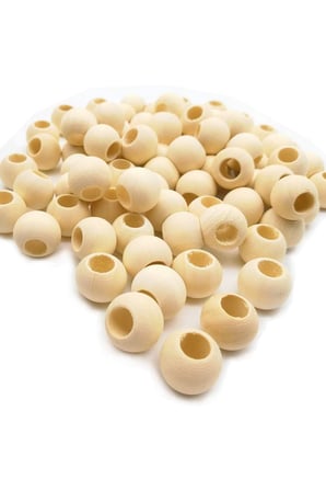 60 Gr 60 Adet Ahşap Boncuk 15 Mm Çap X 10 Mm Delik Doğal Yuvarlak Ahşap Makrome El İşi Çanta