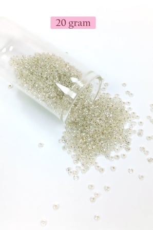 Dökme Cam Kum Boncuk 11/0 2 Mm - 20 Gram - Şeffaf - Bnc034
